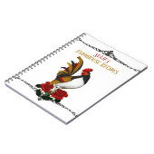 Rooster Red Black Gold Notizblock (Linke Seite)