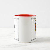 Rooster Red Black Gold Zweifarbige Tasse (Mittel)