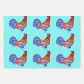 Rooster Red Chicken Cockerel Bird Frische Pasta ma Geschenkpapier Set (Vorderseite 3)