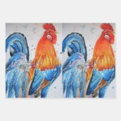 Rooster Red Chicken Cockerel Bird Frische Pasta ma Geschenkpapier Set (Vorderseite)