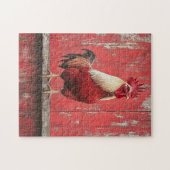 Rooster Red Wood Barwall Puzzle (Horizontal)