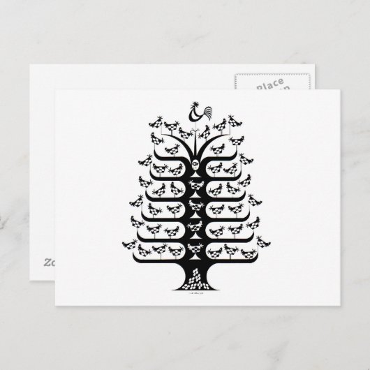 Rooster regiert den Roost Postkarte (Vorne/Hinten)