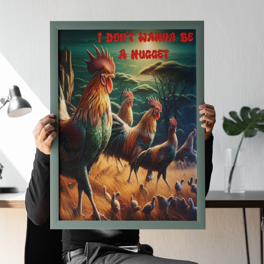 Rooster Rendezvous auf der Wiese Poster