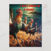Rooster Rendezvous auf der Wiese Postkarte (Vorderseite)
