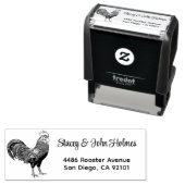 Rooster Return Address Self Inking Stamp Permastempel (Beispiel)