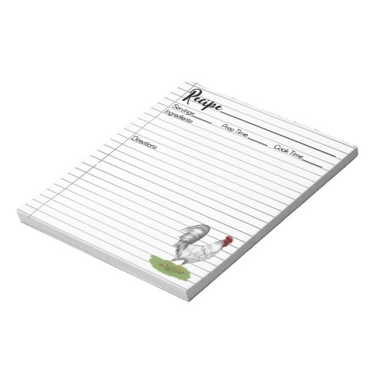 Rooster-Rezept Notepad Notizblock (Rotiert)