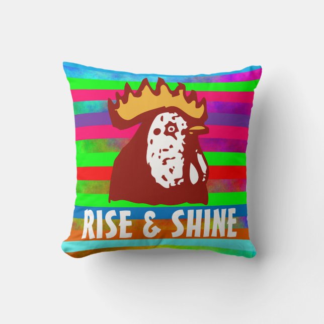 ROOSTER RISE & SHINE KISSEN (Vorderseite)