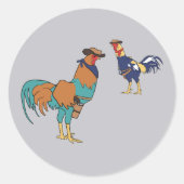 Rooster Rivals Runder Aufkleber (Vorderseite)