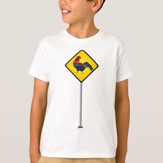 Rooster Road Sign T - Shirt (Vorderseite)