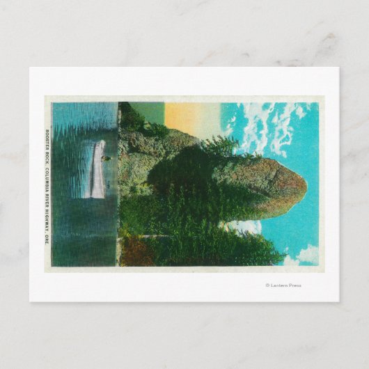 Rooster Rock on Columbia River Postkarte (Vorderseite)