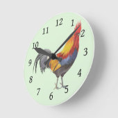Rooster Runde Wanduhr (Winkel)