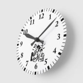 Rooster Runde Wanduhr (Winkel)