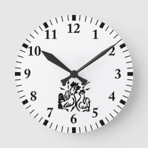 Rooster runde wanduhr
