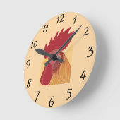 Rooster Runde Wanduhr (Winkel)