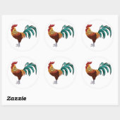 ROOSTER RUNDER AUFKLEBER (Blatt)