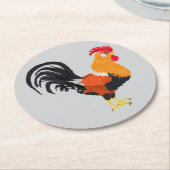 Rooster Runder Pappuntersetzer (Angewinkelt)