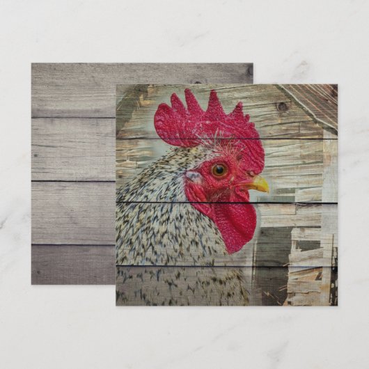 Rooster Rustic Chicken Coop Barboard Board Dankeskarte (Vorne/Hinten)