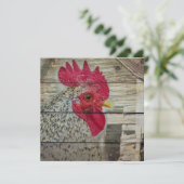 Rooster Rustic Chicken Coop Barboard Board Dankeskarte (Stehend Vorderseite)