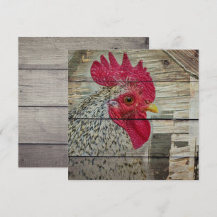 Rooster Rustic Chicken Coop Barboard Board Dankeskarte