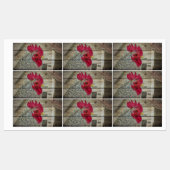 Rooster Rustic Chicken Coop Barboard Board Etiketten (Blatt)