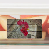 Rooster Rustic Chicken Coop Barboard Board Etiketten (Befestigt)