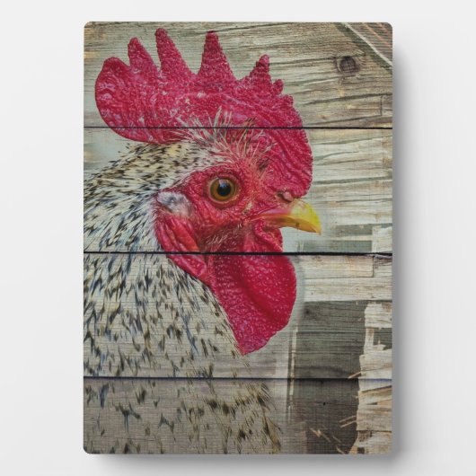 Rooster Rustic Chicken Coop Barboard Board Fotoplatte (Vorderseite)