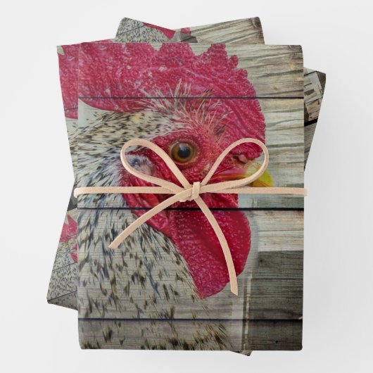 Rooster Rustic Chicken Coop Barboard Board Geschenkpapier Set (Beispiel)