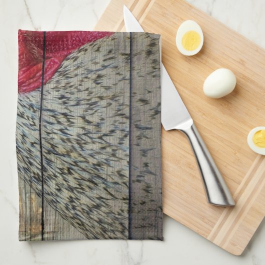 Rooster Rustic Chicken Coop Barboard Board Geschirrtuch (Viertel Falte)