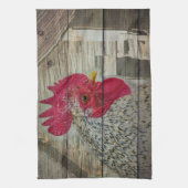 Rooster Rustic Chicken Coop Barboard Board Geschirrtuch (Vertikal)