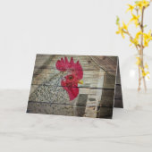 Rooster Rustic Chicken Coop Barboard Board Karte (Gelbe Blume)