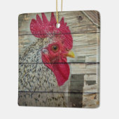 Rooster Rustic Chicken Coop Barboard Board Keramikornament (Links)