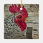 Rooster Rustic Chicken Coop Barboard Board Keramikornament (Rückseite)