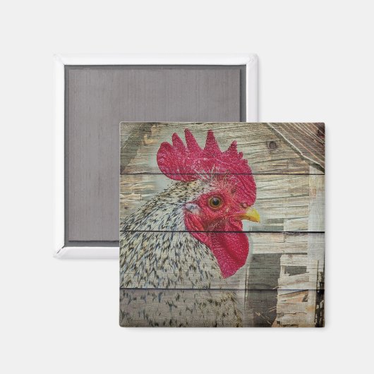 Rooster Rustic Chicken Coop Barboard Board Magnet (Vorderseite/Rückseite)
