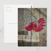 Rooster Rustic Chicken Coop Barboard Board Postkarte (Vorne/Hinten)