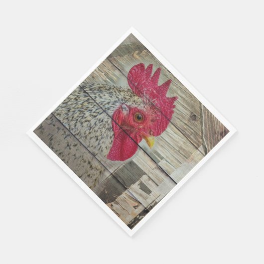 Rooster Rustic Chicken Coop Barboard Board Serviette (Ecke)
