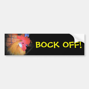 Rooster sagt "Bock Off"! Autoaufkleber