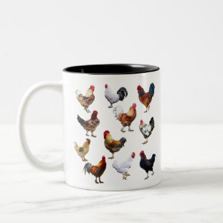 Rooster sammeln Farbhühnchen Zweifarbige Tasse