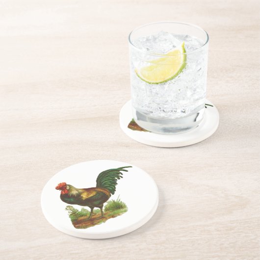 Rooster Sandstein Untersetzer (Seite)