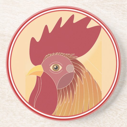 Rooster Sandstone Untersetzer (Vorne)