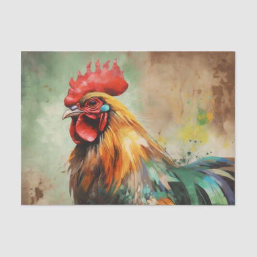 ROOSTER schönes Dekodiepapier Seidenpapier (Vorderseite)