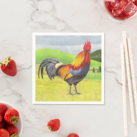 Rooster Serviette (Beispiel)