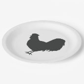 Rooster Silhouette Barnyard Party Paper Napkin Pappteller (Schrägansicht)