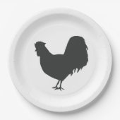 Rooster Silhouette Barnyard Party Paper Napkin Pappteller (Vorderseite)