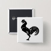 Rooster Silhouette Button (Vorne & Hinten)