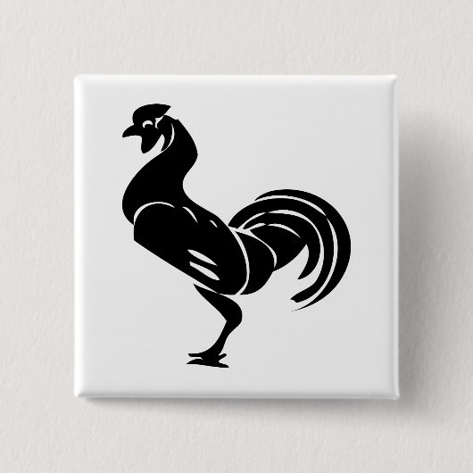 Rooster Silhouette Button (Vorderseite)