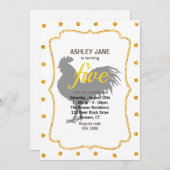 Rooster-Silhouette - Hintergrundfarbe auswählen Einladung (Vorne/Hinten)