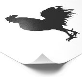 Rooster-Silhouette - Hintergrundfarbe auswählen Fotodruck (Ecke)