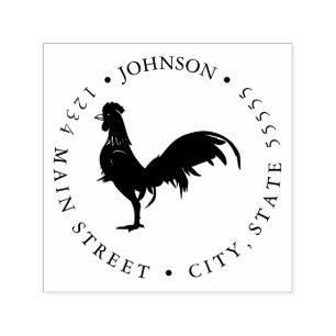 Rooster-Silhouette Permastempel