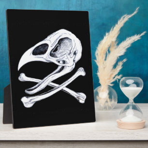 Rooster Skull und Crossbones Fotoplatte