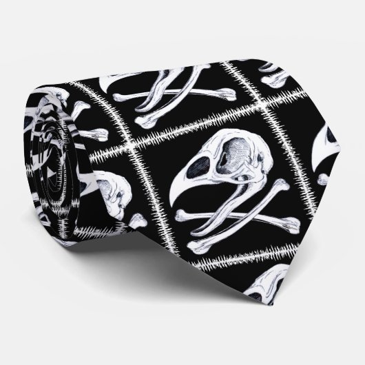 Rooster Skull und Crossbones Krawatte (Gerollt)